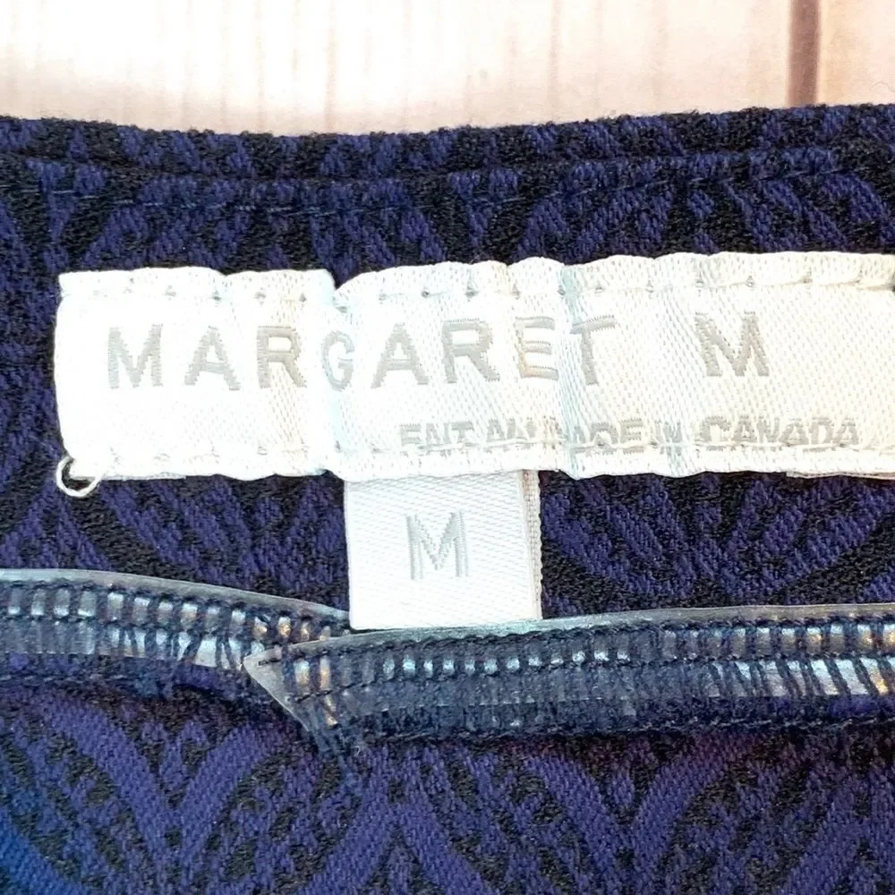 Margaret M Blue Textured Pencil Skirt Retro 50s Pinup Office Chic